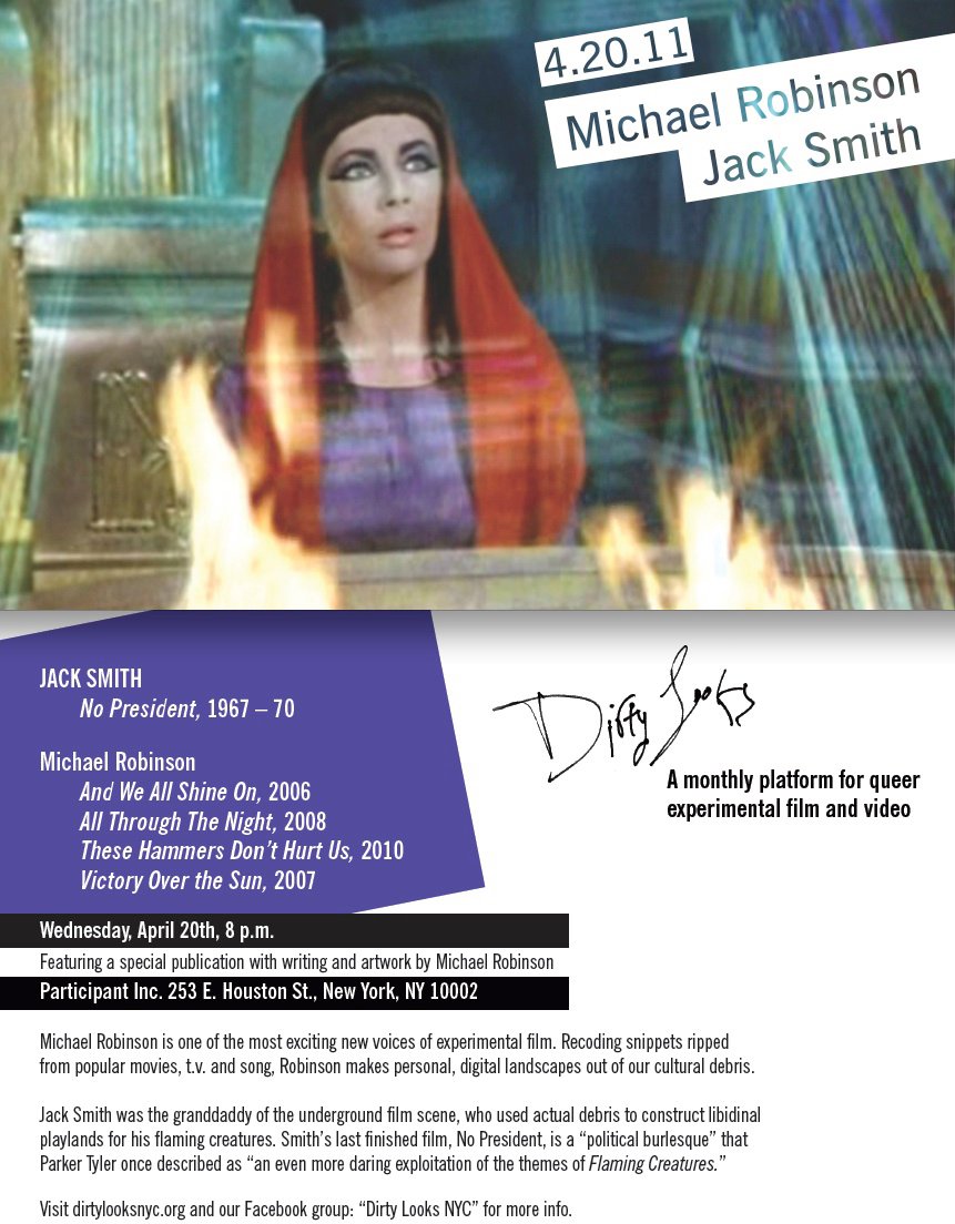 Dirty Looks, Micheal Robinson & Jack Smith screening announcement